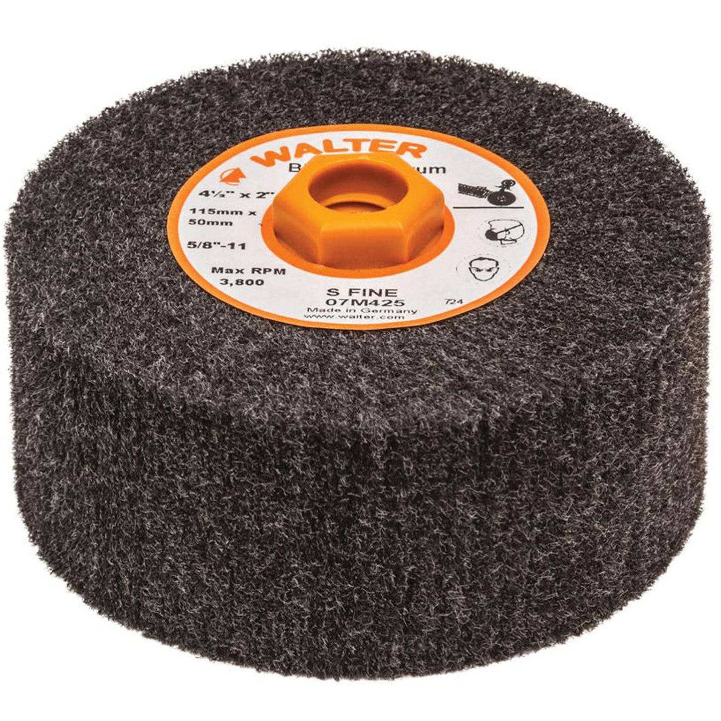 Blendex™ Surface Conditioning Drum, 4-1/2" Dia. x 2" W, 5/8"-11 Arbor, Super Fine Grit