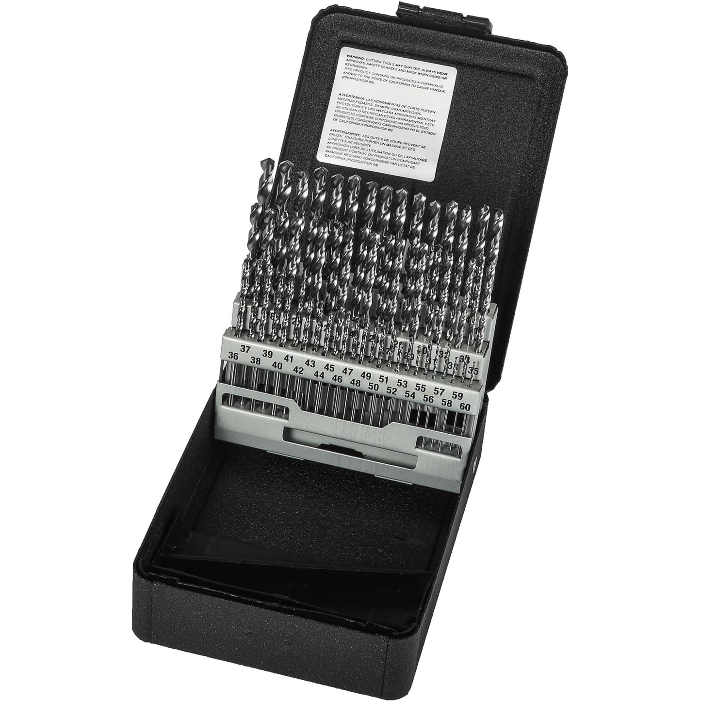 Jobber Length Drill Bit Set, 60 Pieces, High Speed Steel