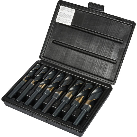 Reduced Shank Silver & Deming Drill Bit Set, 8 Pieces, High Speed Cobalt