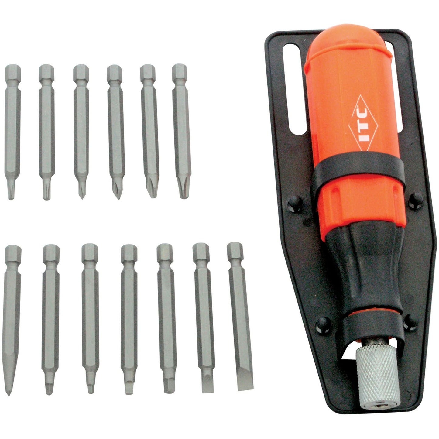 15-Piece Multi-Bit Screwdriver Set, Plastic Handle