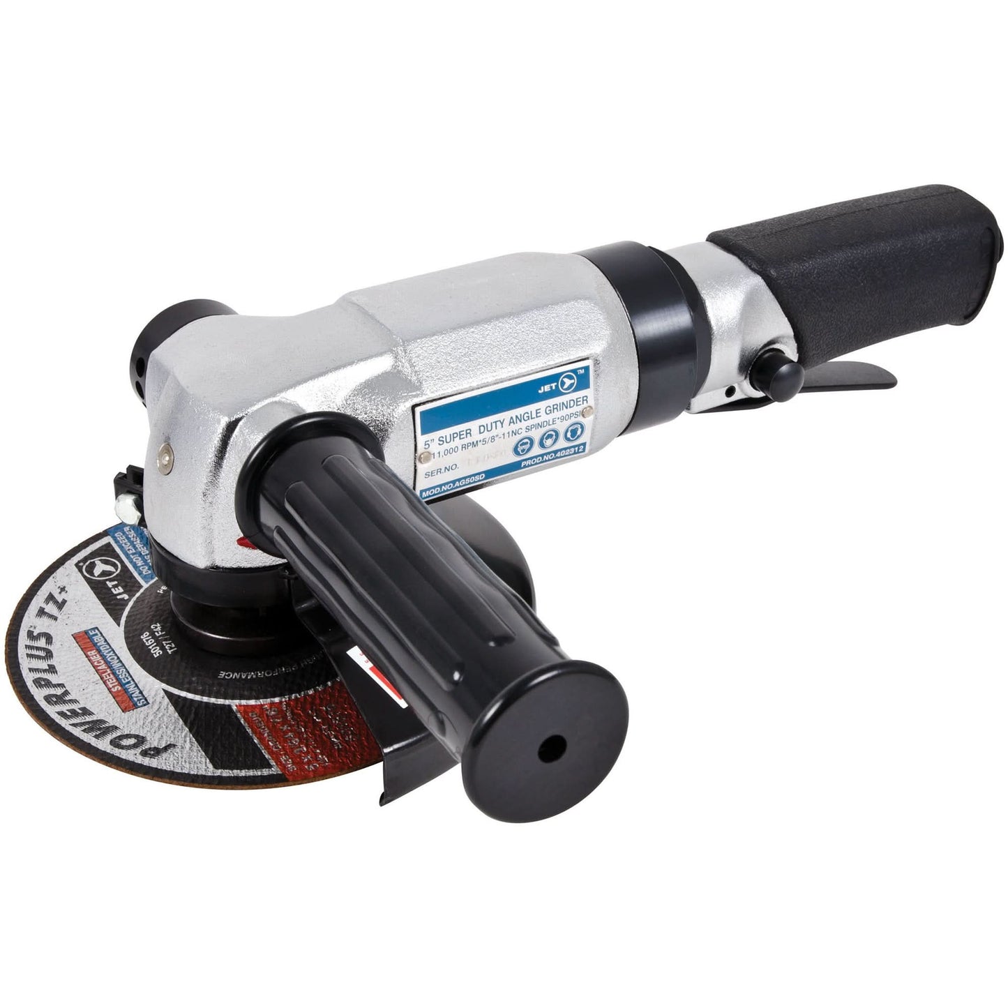Super Heavy-Duty Angle Grinder, 5" Wheel, 1/4" NPT Inlet, 11000 RPM