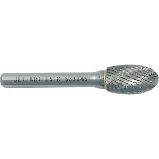 Oval Burr, 3/8" Dia., 1/4" Shank, 3/8" Depth of Cut