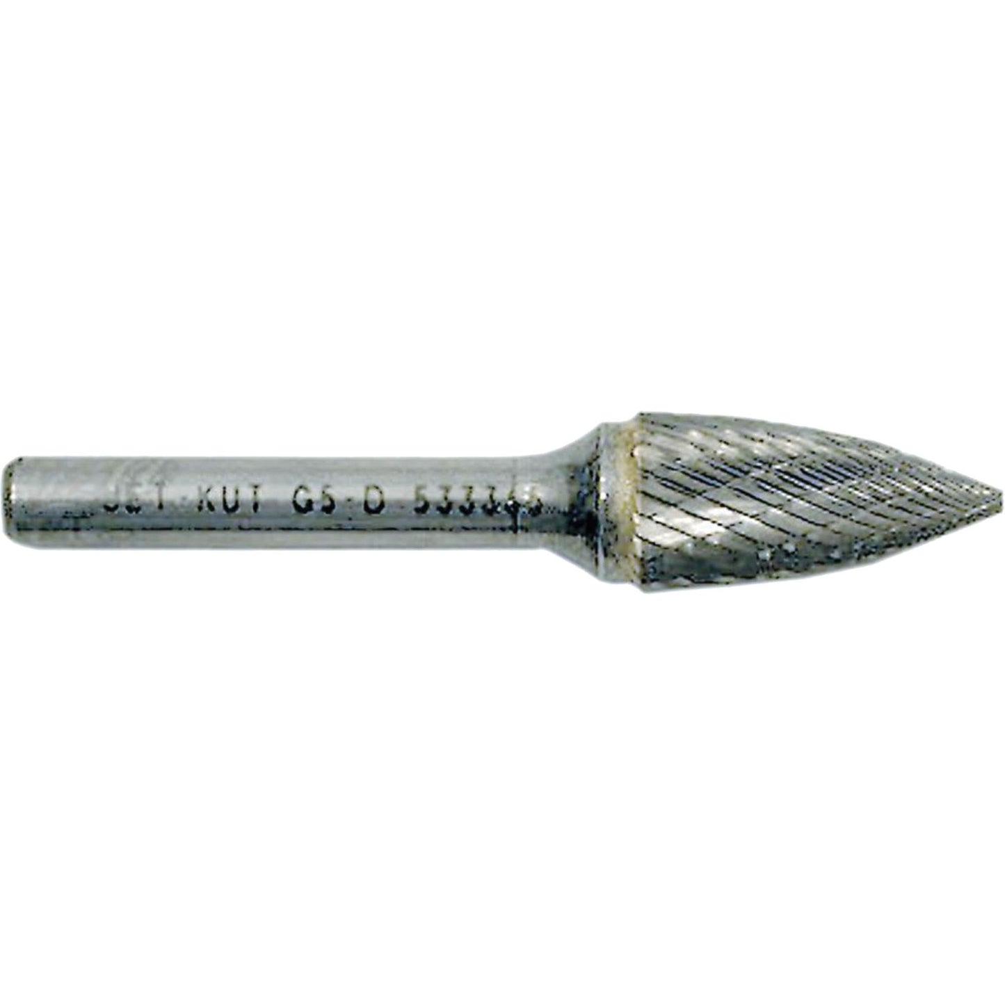 G3-D JET-KUT® Tree Shape Burr with Pointed End, 3/8" Dia., 1/4" Shank, 3/4" Depth of Cut
