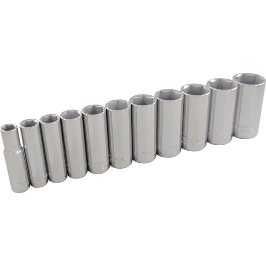 Jeu de douilles SAE, 11 pièces, carré de 3/8", longues