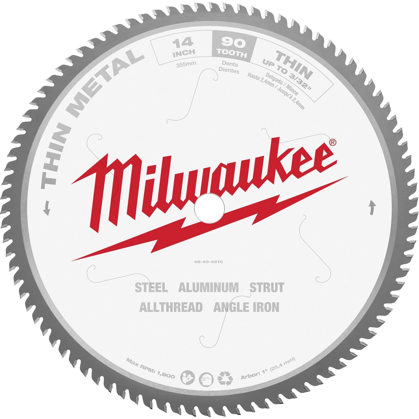 Endurance® Circular Saw Blade, 14", 90 Teeth, Metal Use