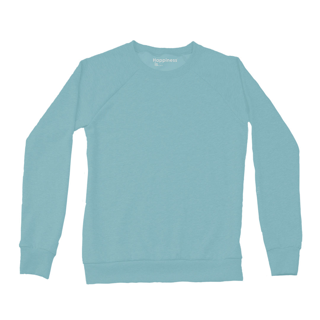 Women's Plain Crew Sweatshirt, Teal