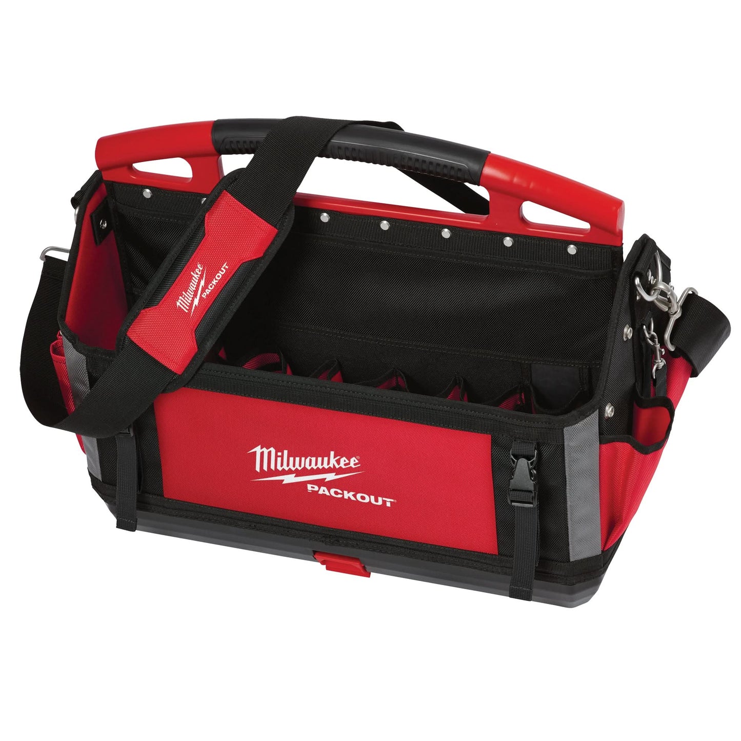 Packout™ Tote, Ballistic Nylon, 32 Pockets, Black/Red