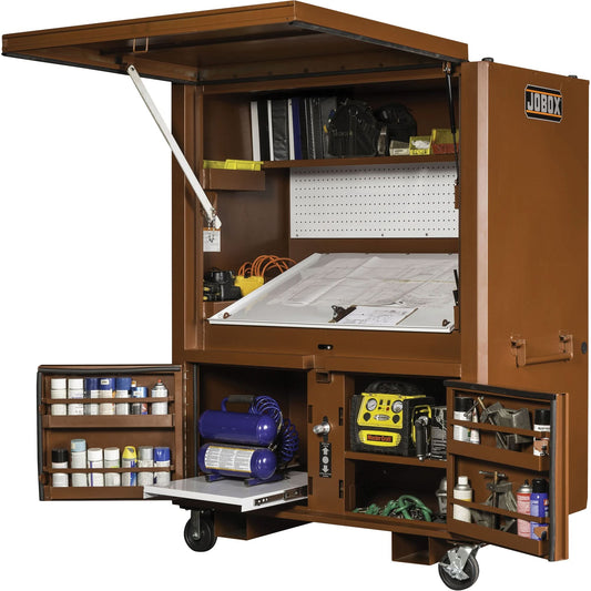Boîte de chantier Field Office, 33" L x 63" P x 80" H, Acier, Rouge