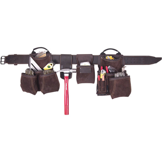 Deluxe Contractor's Tool Belt, Leather, Tan