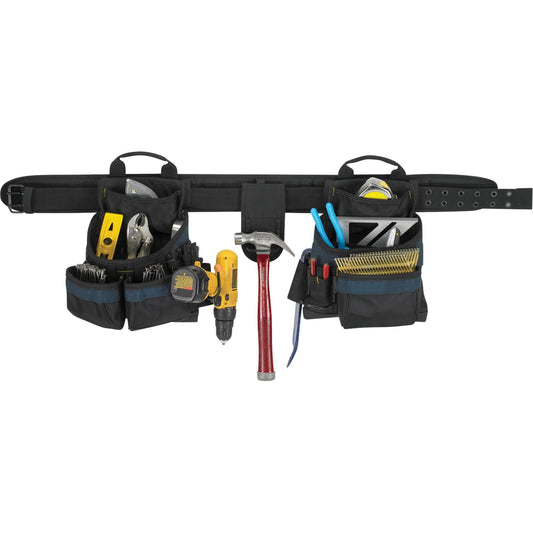 Ceinture porte-outils pour électricien, polyester, noir