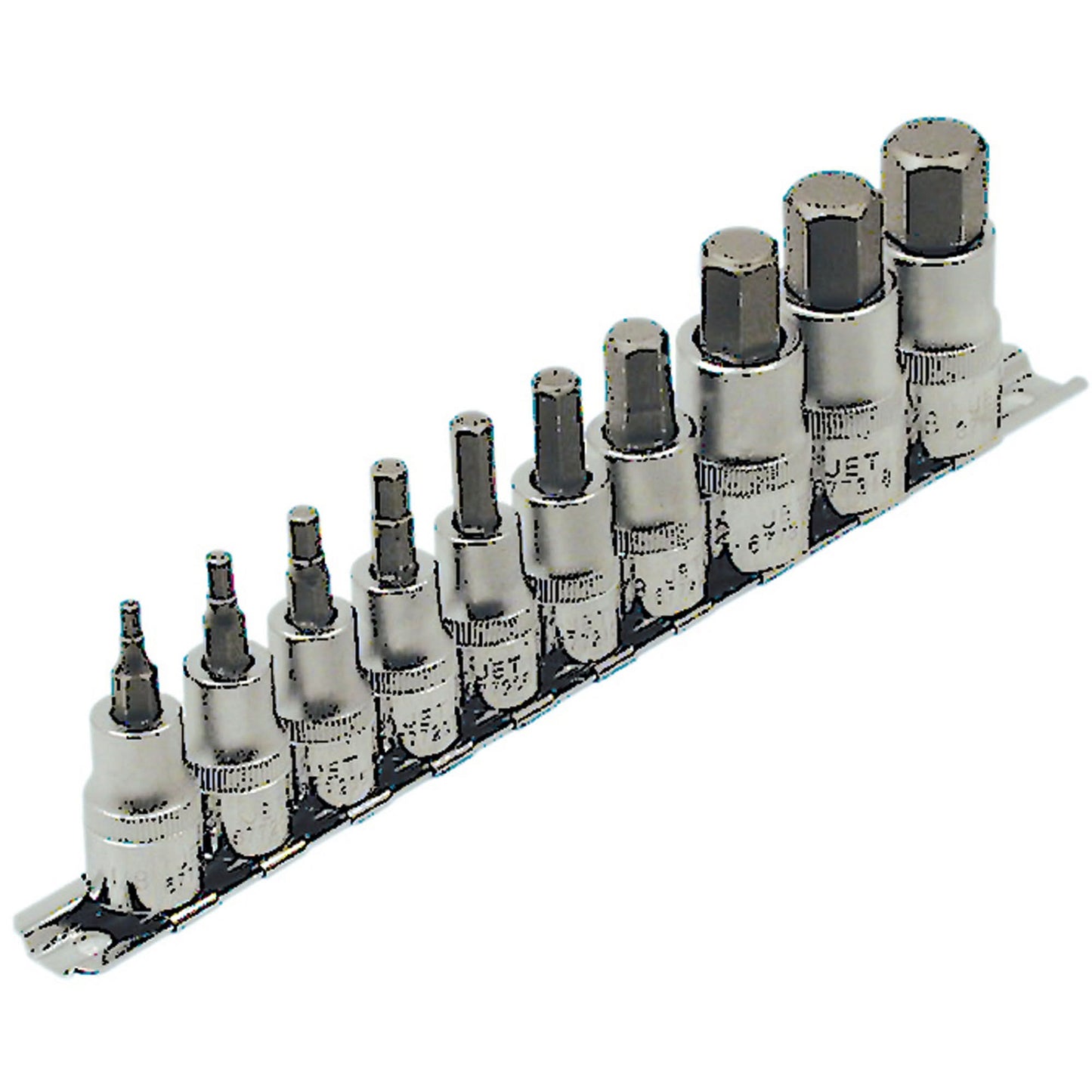 HSW3812-10 SAE Bit Socket Set, Hex, 1/2"/3/8" Drive, 10 Pcs