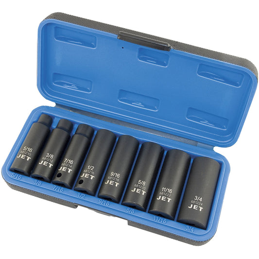 PS838D SAE Socket Set, 8 Pcs, Impact, 3/8" Drive Size, Deep