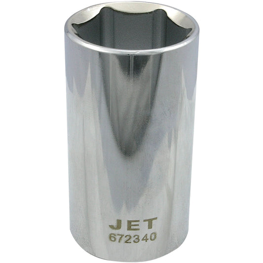 Chrome Socket, 1-1/4", 1/2" Drive, 6 Points, Deep