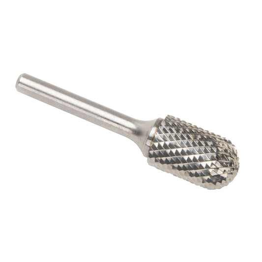 Solid Carbide Burrs - Cylinder Shape with Ball Nose, SC-6, 3/5" Dia., 25.4 mm Depth of Cut