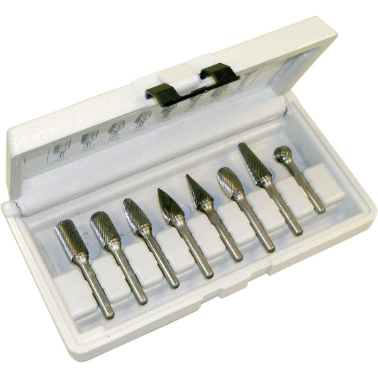 Right Hand Spiral Burr Sets, 8 Pieces
