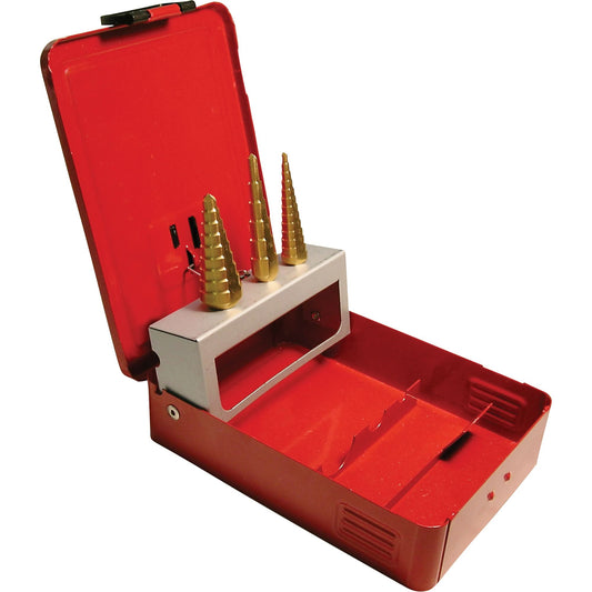 Step Drills, 3 Pieces, High Speed Steel