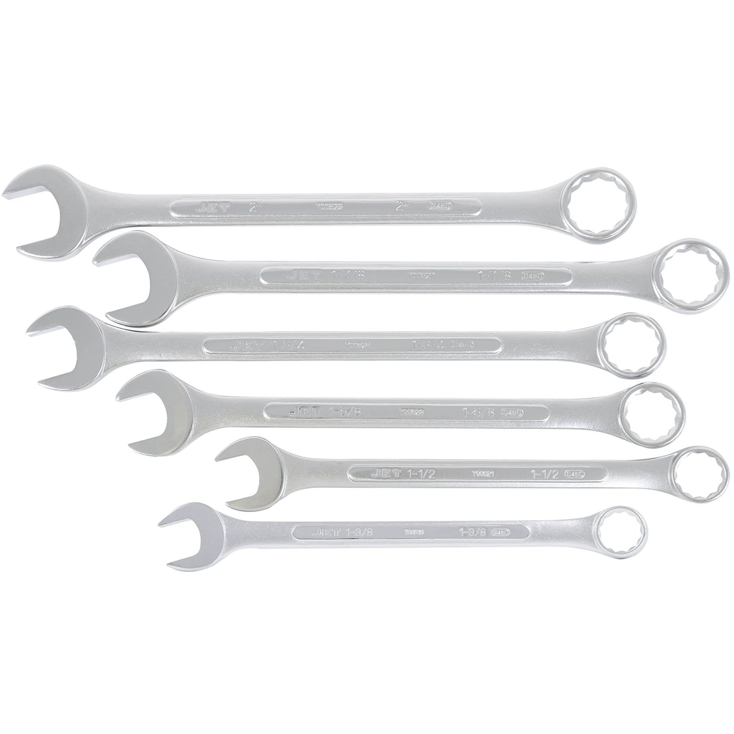 Fully Polished Long Pattern Combination Wrench Set, Combination, 6 Pieces, Imperial
