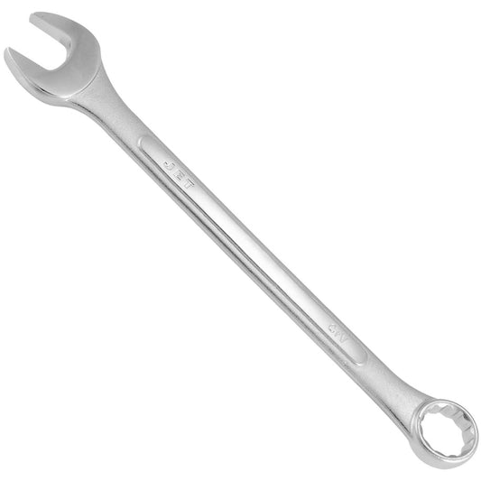 Long Pattern Fully Polished Combination Wrench, 15 mm, Chrome Finish