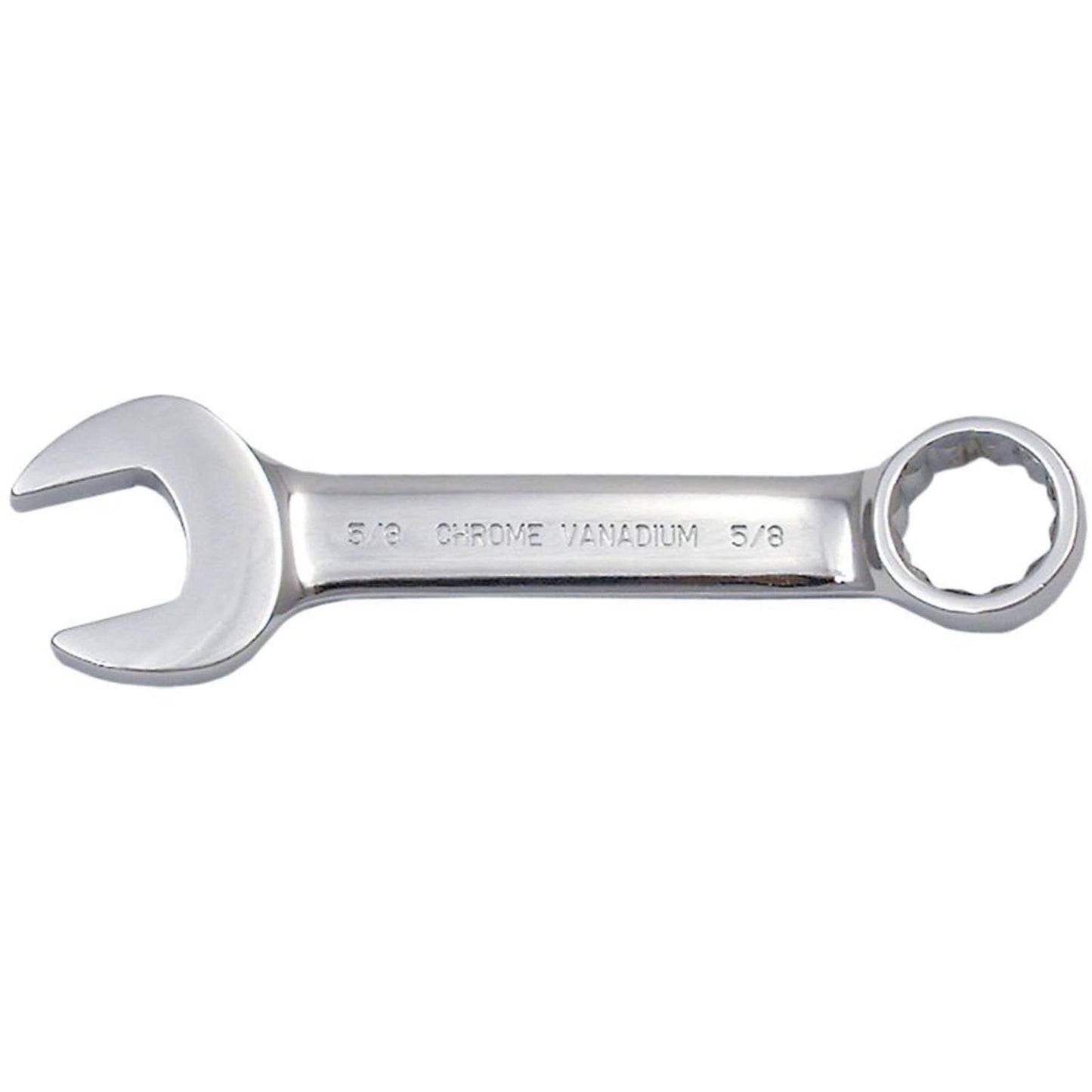 Fully Polished Stubby Combination Wrench, 12 Point, 11/16", Chrome Finish