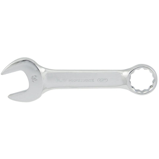 Fully Polished Stubby Combination Wrench, 12 Point, 17 mm, Chrome Finish