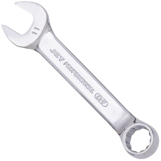 Fully Polished Stubby Combination Wrench, 12 Point, 11 mm, Chrome Finish