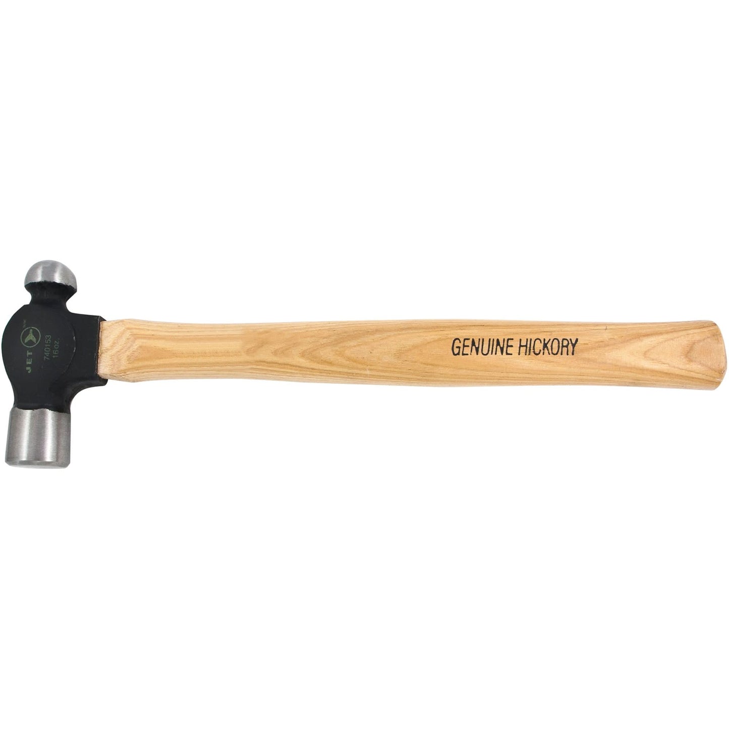 Heavy-Duty Hickory Handle Ball Pein Hammer, 16 oz. Head Weight, Wood Handle