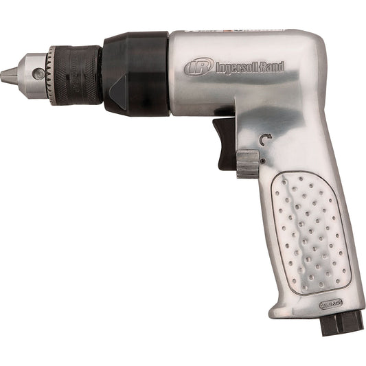 Reversible Air Drill, 4 CFM, 1/4" NPTF, 93 dBA, 3/8" Chuck, Keyed