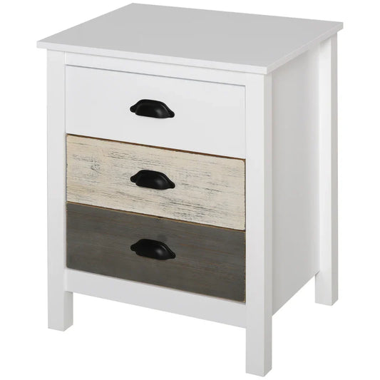 Table d'appoint/Table de chevet avec rangement Avery à 3 tiroirs