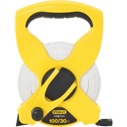 Fiberglass Tape Measure, 1/2" x 100'/30 m, Imperial & Metric Graduations