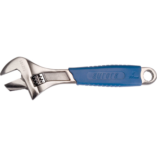 Clé à molette, 8" L, 1-1/4" largeur max, noire
