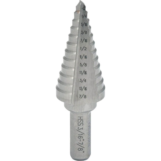 Progressive Step Drill, 1/4" - 3/8" , 1/8" Increments, High Speed Steel