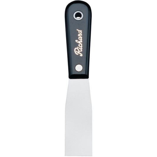 Putty Knife Stiff, Steel Blade, 1-1/4" Wide, Polypropylene Handle