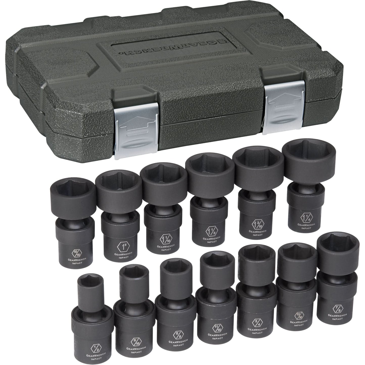 Universal Socket Set, 13 Pcs, Impact, 1/2" Drive Size