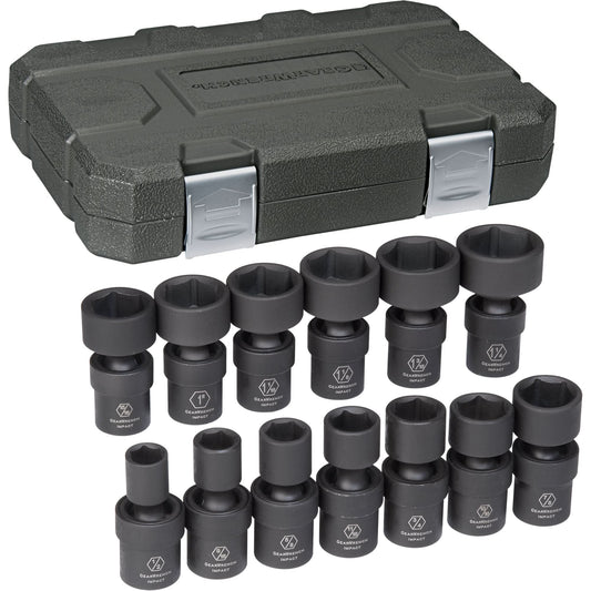 Universal Socket Set, 13 Pcs, Impact, 1/2" Drive Size