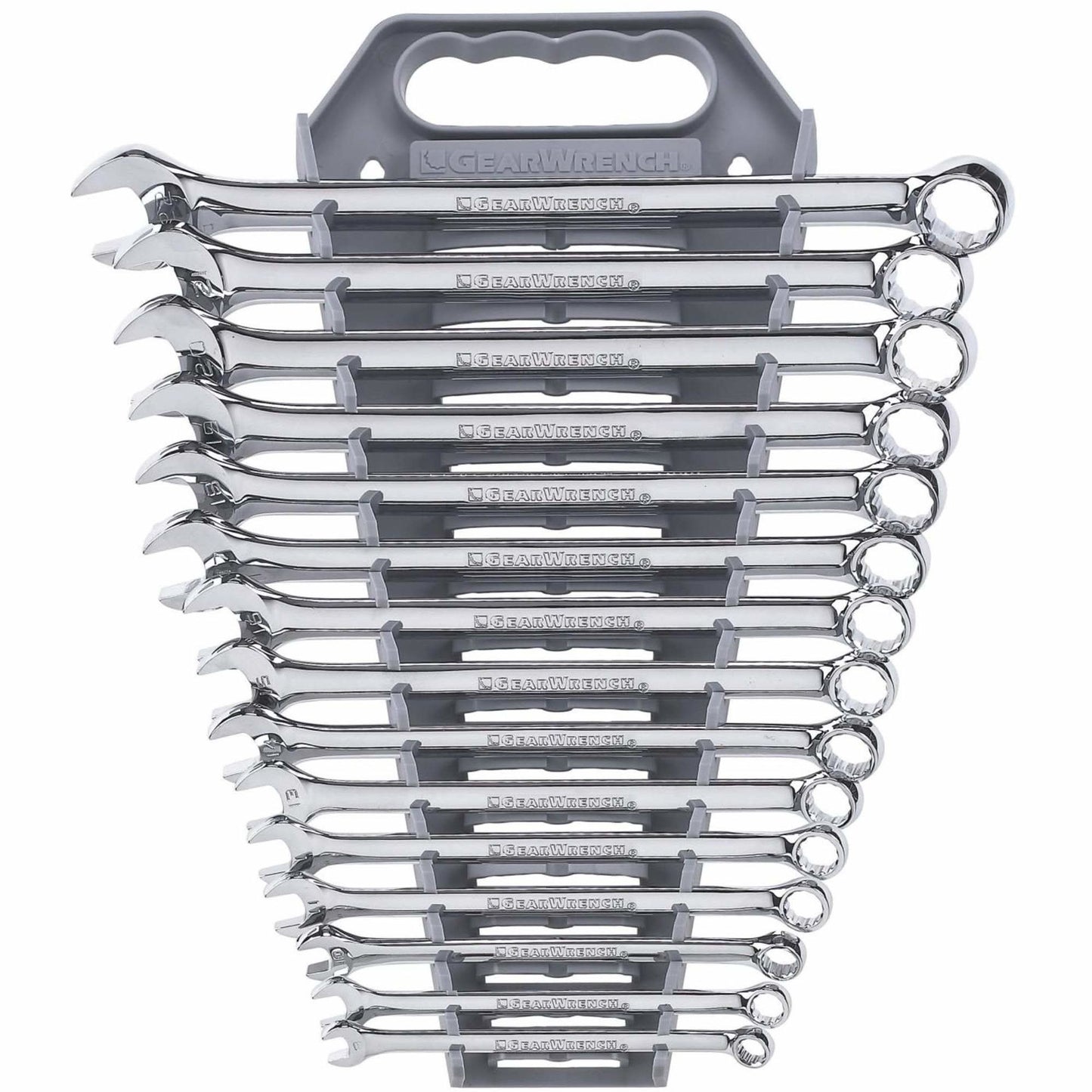 12-Point Long Pattern Wrench Set, Combination, 15 Pieces, Metric