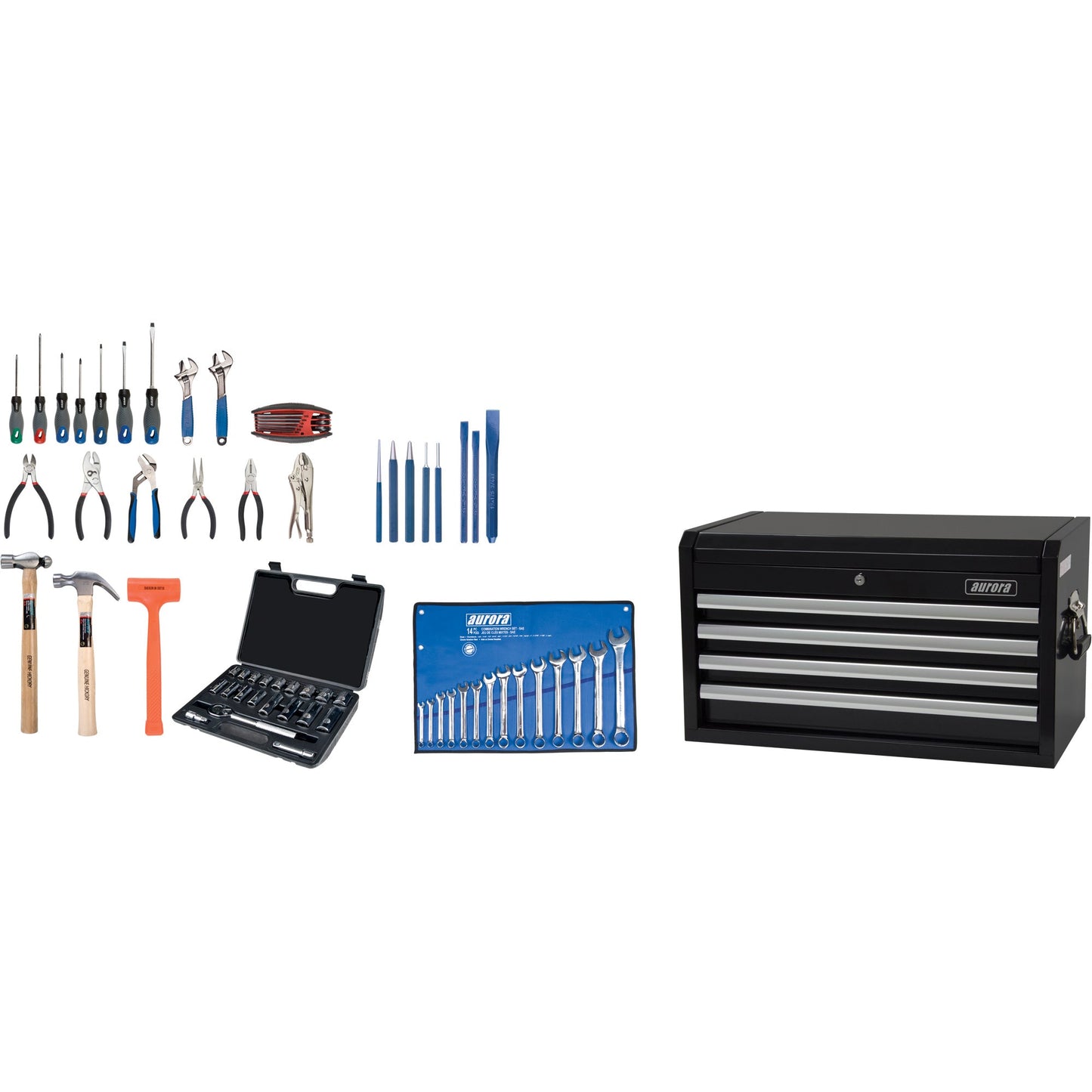 Trousse à outils de démarrage avec coffre en acier, 70 pièces