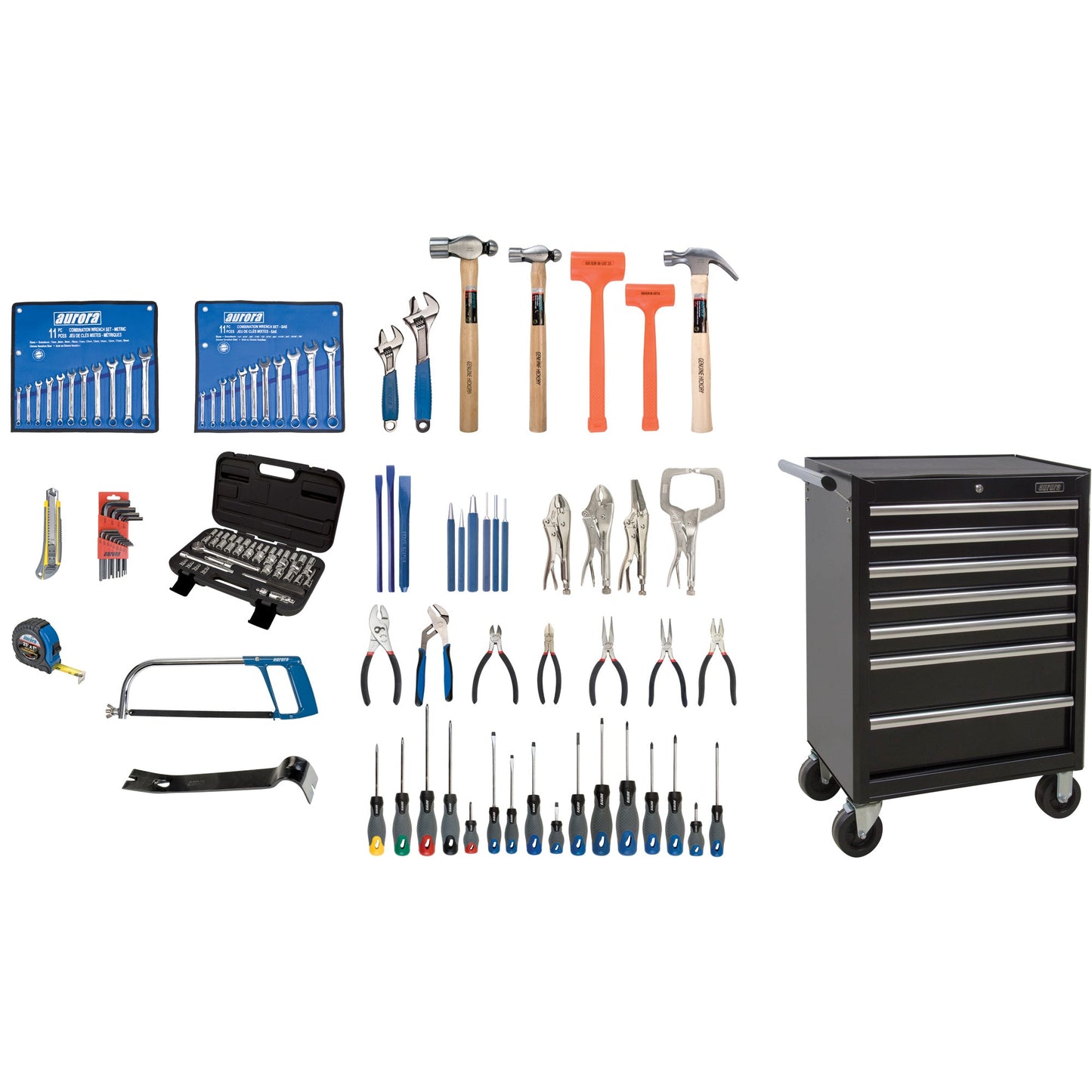 Boîte à outils intermédiaire avec coffre en acier, 112 pièces