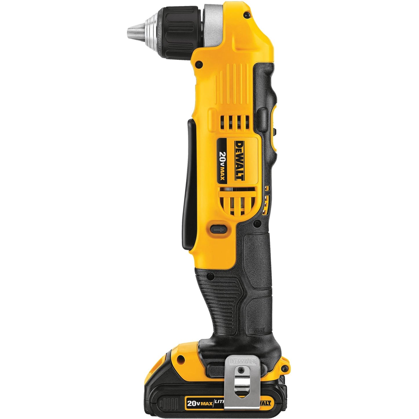 Max Right Angle Drill Driver Kit, Lithium-Ion, 20 V, 3/8" Chuck, 360 UWO Torque