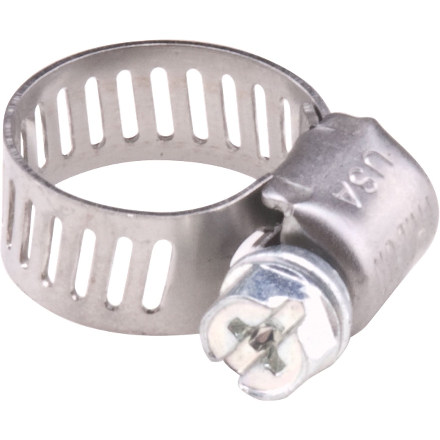 Hose Clamps - Stainless Steel Band & Zinc Plated Screw, Min Dia. 0.563, Max Dia. 1-1/4"