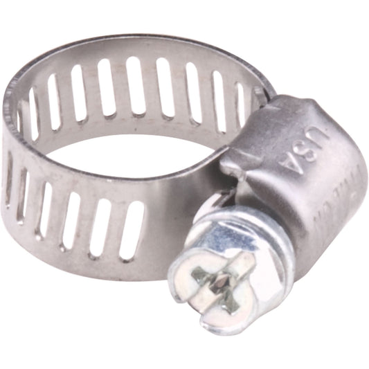 Hose Clamps - Stainless Steel Band & Zinc Plated Screw, Min Dia. 0.563, Max Dia. 1-1/4"