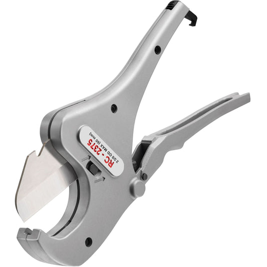 Ratchet Action Plastic Pipe & Tubing Cutter #RC-2375, 1/8" - 2-3/8" Capacity