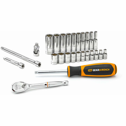 Jeu d'outils de mécanicien SAE 12 pans, 26 pièces, carré d'entraînement 1/4"