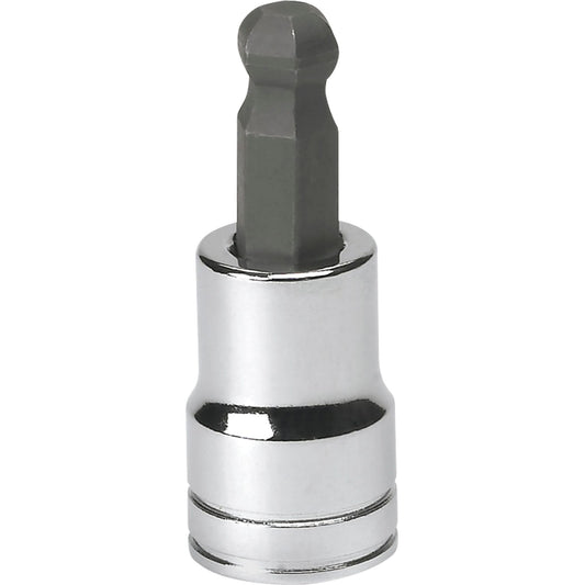 SAE Bit Socket, Hex Ball, 3/8" x 1.968" L, 3/8" Drive