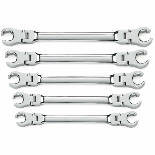 Wrench Set, Flare Nut/Flex Head, 5 Pieces, Imperial