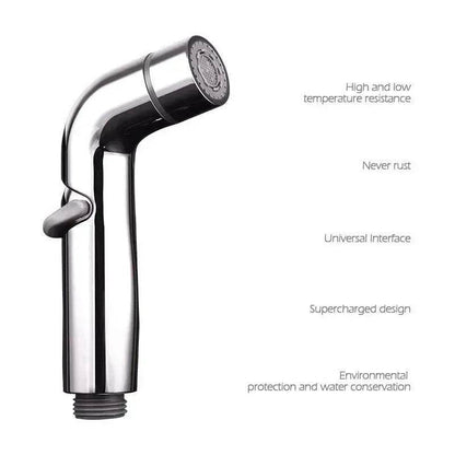Toilet Spray Cleaner Stainless Steel Toilet Companion, Button Water Stop, Dual Function.