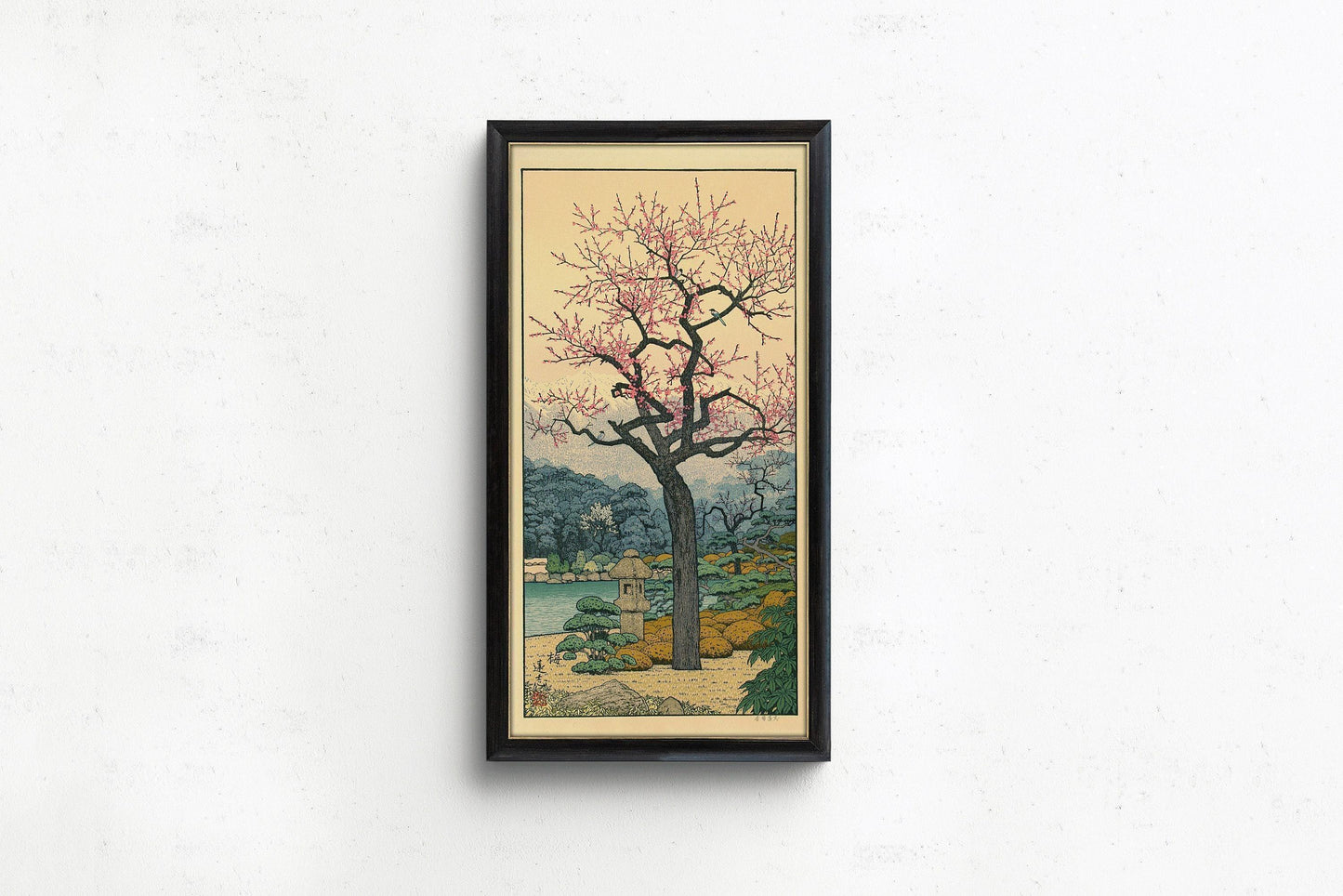 Toshi Yoshida Plum Blossom Print: Vintage Japanese Garden Art