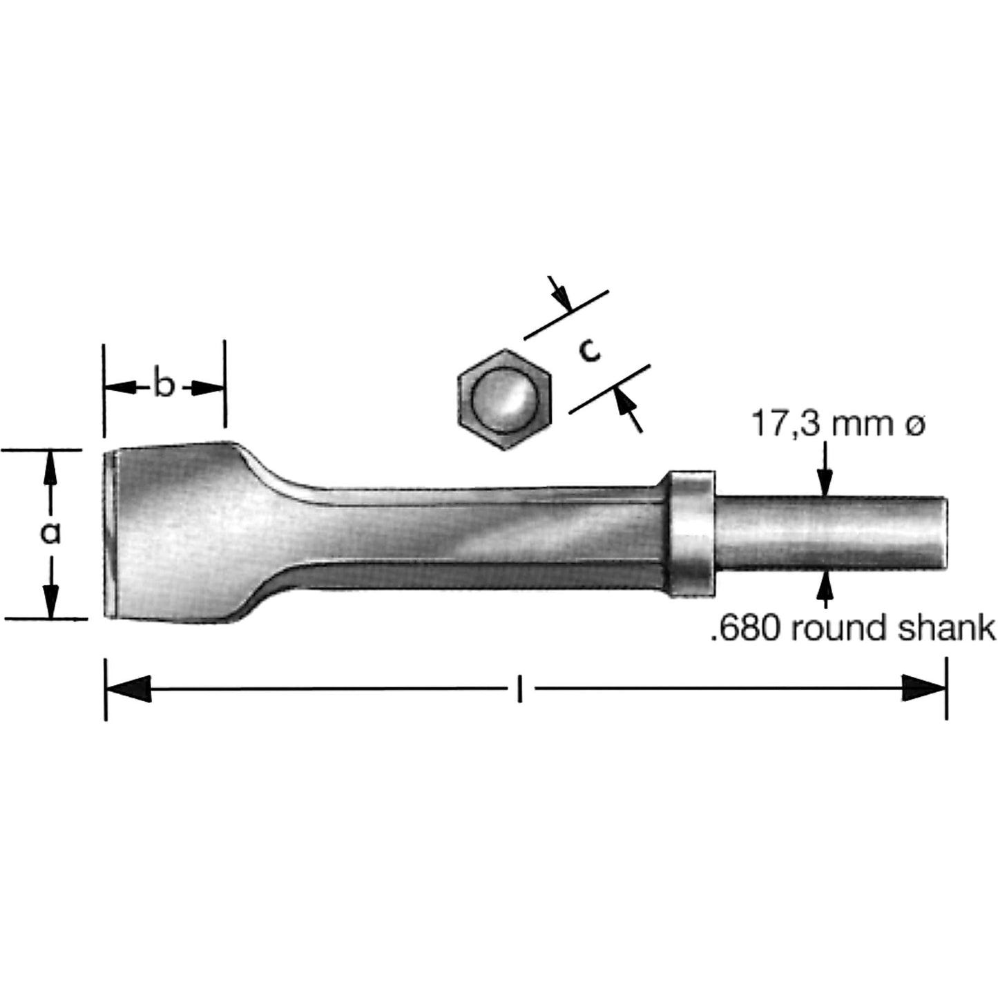 Pneumatic Chisel With  Retaining Collar