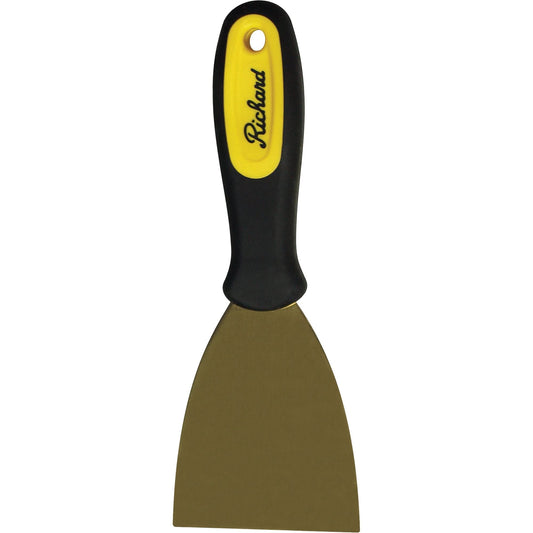 Stiff Wall Scrapers, Brass Blade, 3" Wide, Plastic Handle