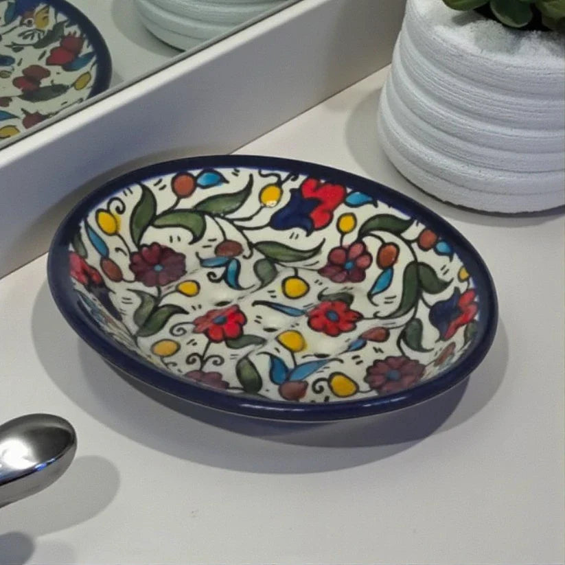 Ceramic Soap Holder with Drainage  (11 cm× 14.3 cm× 3 cm)