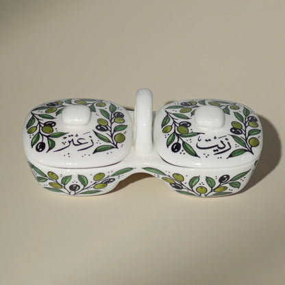 Olive Oil and Zaatar Plates Set 12×11.5×23.5 cm
